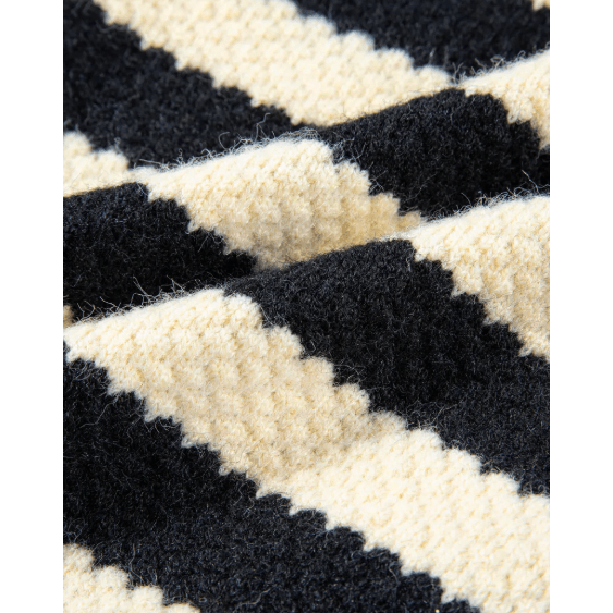Kassidy Apricot/Black Stripe Chic Golden Button Cardigan Sweater