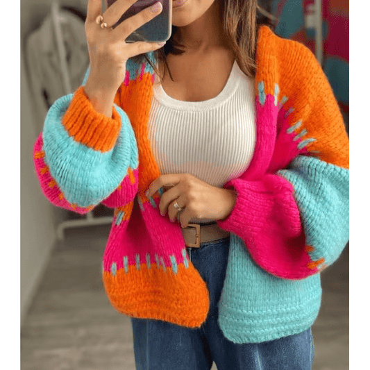 Cher Color Block Knitted Cardigan