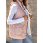 Lunden Pink Reversible Black Fleece Lined Quilted Zip up Vest