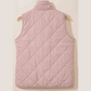 Lunden Pink Reversible Black Fleece Lined Quilted Zip up Vest