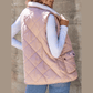 Lunden Pink Reversible Black Fleece Lined Quilted Zip up Vest