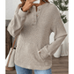 Karty Khaki Rib Textured Henley Knit Top