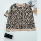 Mimi Black Leopard Drop Shoulder Chunky Knitted Cardigan Sweater