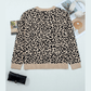 Mimi Black Leopard Drop Shoulder Chunky Knitted Cardigan Sweater