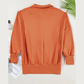 Aria Orange Buttoned Collared Raw Detail High Low Baggy Sweatshirt with Slits