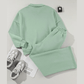 Bellah Green Drop Shoulder Zip Up Jacket Drawstring Pants Active 2pcs Set