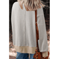 Dayna Khaki Stripe Ribbed Trim Drop Shoulder Long Sleeve Oversize Top