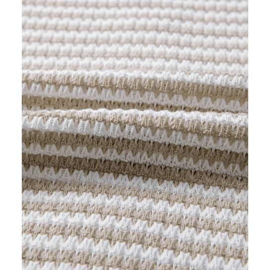 Dayna Khaki Stripe Ribbed Trim Drop Shoulder Long Sleeve Oversize Top