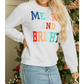 White Merry And Bright Cable Knit Pullover Sweatshirt
