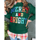 Green Merry And Bright Cable Knit Pullover Sweatshirt