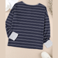 Casey Navy Striped Color Block Buttoned Waffle Knit Shirt