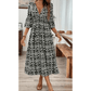 Jimma Black Bohemian V Neck Midi Dress