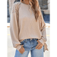 Destin Khaki Lace Long Sleeve Textured Pullover