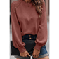 Destin Mauve Lace Long Sleeve Textured Pullover