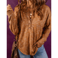 RTS Stellan Mustard Rib Knit Drop Shoulder Long Sleeve Henley Top