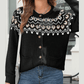 Tamia Black Western Fashion Abstract Printed Cardigan Sweater