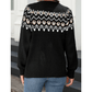 Tamia Black Western Fashion Abstract Printed Cardigan Sweater