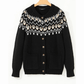 Tamia Black Western Fashion Abstract Printed Cardigan Sweater