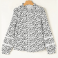 Julee Black Printed Lace Detail Floral Puff Sleeve Fall Shirt