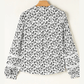 Julee Black Printed Lace Detail Floral Puff Sleeve Fall Shirt