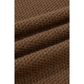 Frida Brown Color Block Knit Striped Sleeve Detail Casual Sweater