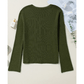 Leigh Green Lightweight Ribbed Knit Button Front V Neck Cardigan