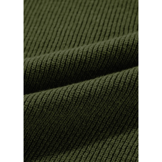 Leigh Green Lightweight Ribbed Knit Button Front V Neck Cardigan