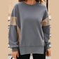 Gale Grey Corduroy Patched Side Slit Sweatshirt