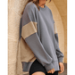 Gale Grey Corduroy Patched Side Slit Sweatshirt