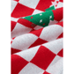 Red Checkered Christmas Tree Pattern Button V Neck Cardigan Sweater