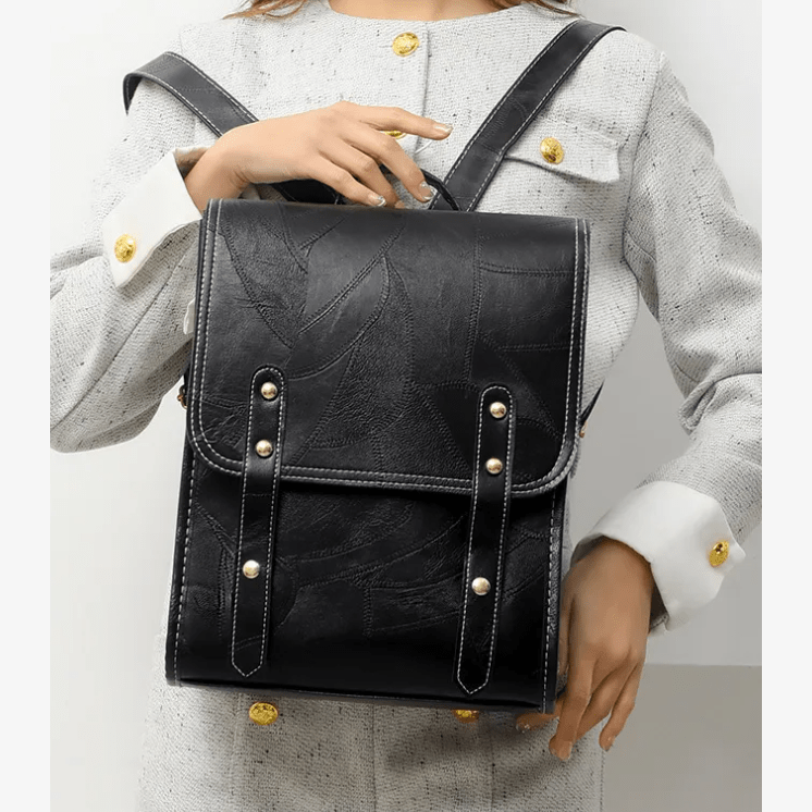 Classic Faux Leather Flap-Top Backpack - 4 Colors