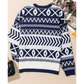 Sunnie Navy Abstract Print Pullover Sweater