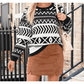 Sunnie Black Abstract Print Pullover Sweater