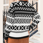 Sunnie Black Abstract Print Pullover Sweater