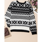 Sunnie Black Abstract Print Pullover Sweater