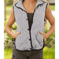Nycole Black Stripe Contrast Trim Snap Button Collared Winter Vest