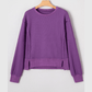 Clydie Orchid Mist Raw Seam Patchwork Ribbed Drop Shoulder Sweatshirt