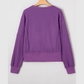 Clydie Orchid Mist Raw Seam Patchwork Ribbed Drop Shoulder Sweatshirt