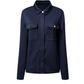 Jacqueline Navy Zip Up Button Flap Pocket Shirt Collar Jackets