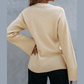 Charidy Parchment Textured Knit Split Cuff Drop Shoulder Loose Sweater