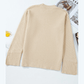 Charidy Parchment Textured Knit Split Cuff Drop Shoulder Loose Sweater