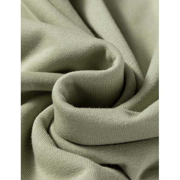 Getty Green Color Block Mix Texture Waffle Patchwork Oversize Sweatshirt