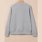Ebba Grey Trendy Textured Half Zip Loose Sweatshirt
