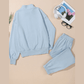 Everlee Sky Blue Half Zip up Pullover Active Top and Joggers Set