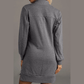 Gab Grey Zip Up Collared Ribbed Patchwork Sweatshirt Dress with Pockets