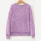 Sachi Orchid Mineral Wash Big Bow Patchwork Pullover Sweatshirt