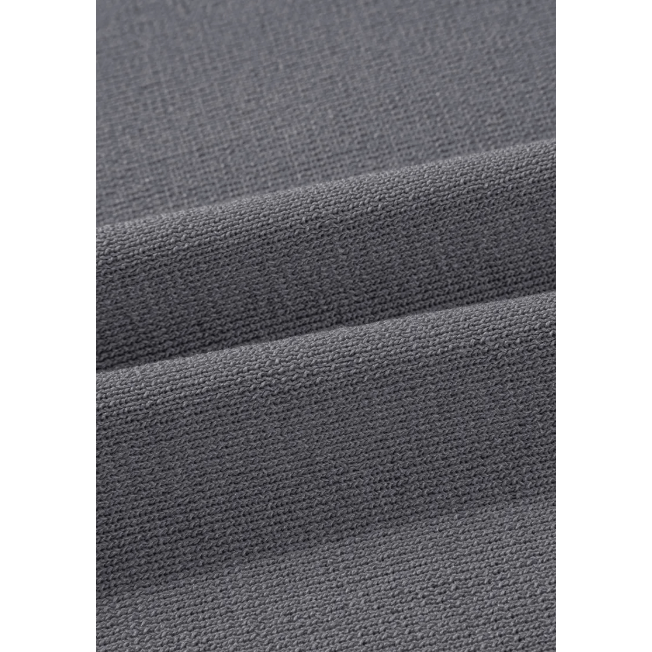 Tatina Grey Contrast Trim Half Sleeve Top Drawstring Pants Loose 2pcs Sweater Suit