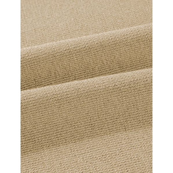 Tatina Camel Contrast Trim Half Sleeve Top Drawstring Pants Loose 2pcs Sweater Suit