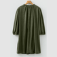 Letty Moss Green Bracelet Sleeve Split Neck Scallop Detail Pleated Corduroy Mini Dress