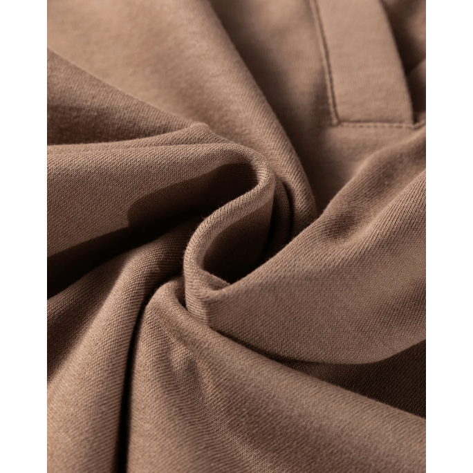 Ingrid Brown Polo Collar V Neck Pullover and Drawstring Sweatpants Set